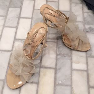Nude Ann Taylor Heeled Sandals.